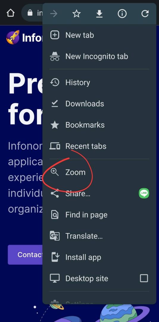 Chrome Android Zoom Setting
