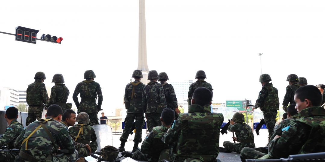 Thai Army in Victory Monument, Bangkok, Thailand
