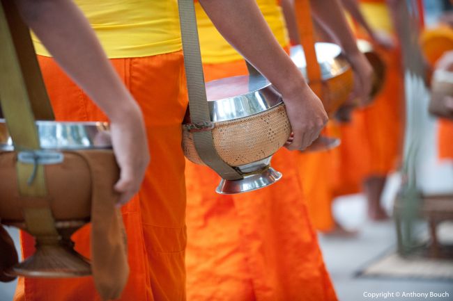Monks Receiving Alms in the Early Morning of Luang Prabang