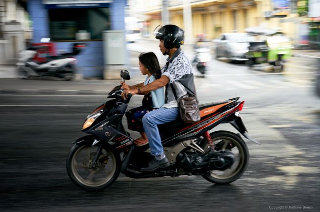 Father and Daugther on a Motorcycle